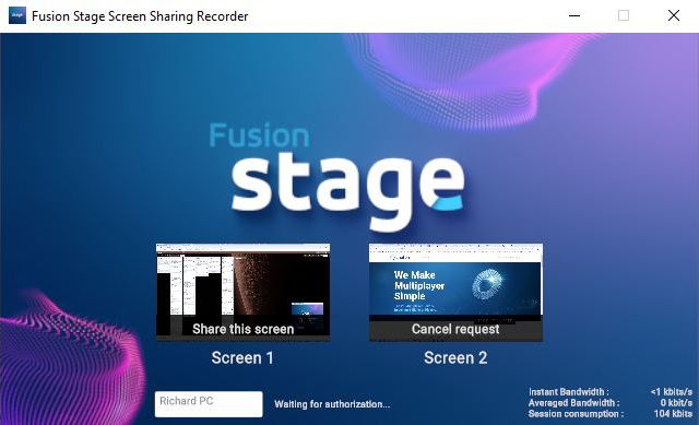 fusion stage screen sharing control desk