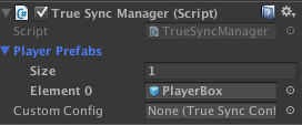 player prefab referenced in truesyncmanager