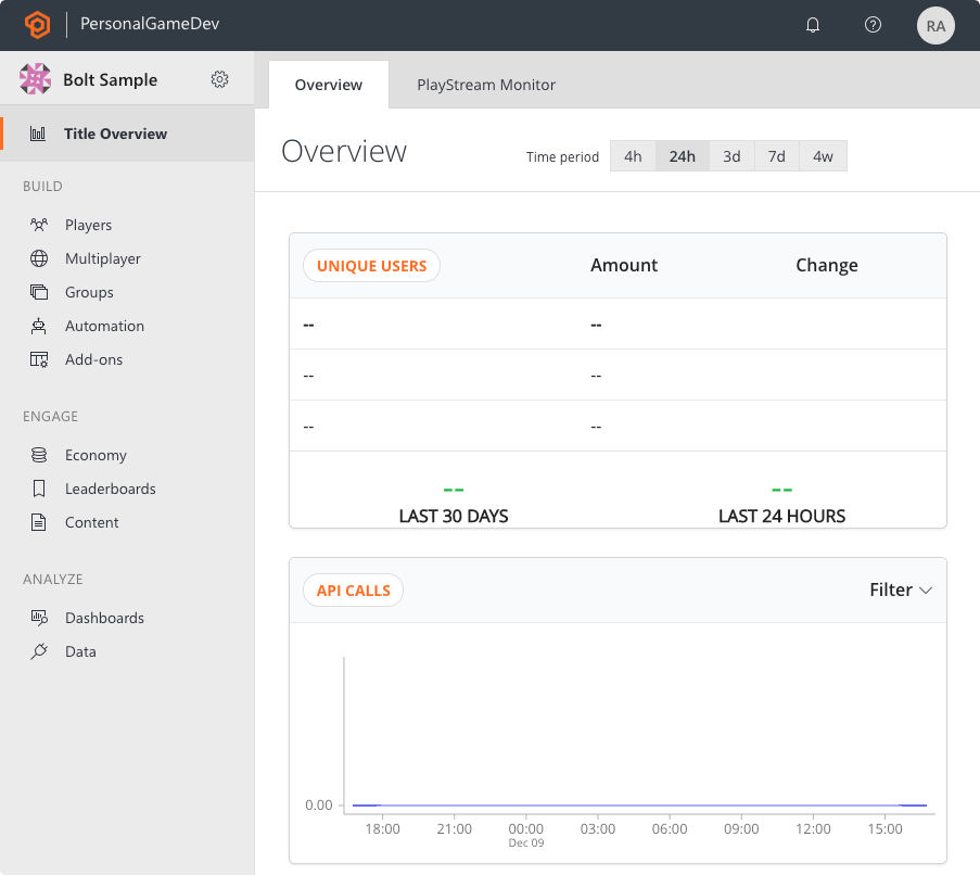 game title dashboard