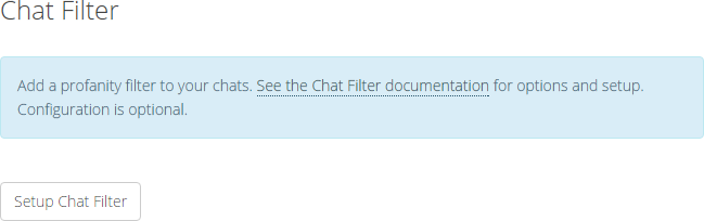 default chat filter setup