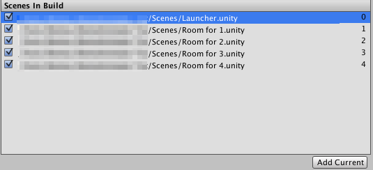 build settings: scenes in build