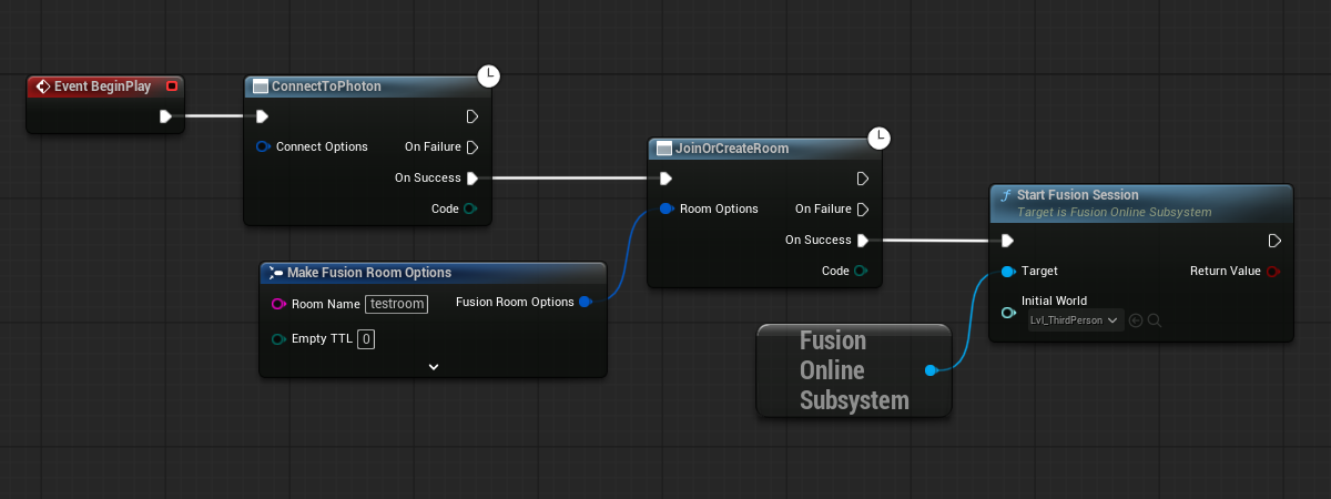 BP logic for connecting to Photon and joining a room