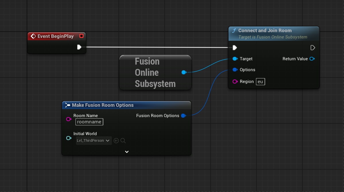 BP logic for connecting to Photon and joining a room