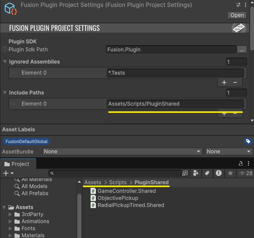 IncludePaths field on FusionPluginProjectSettings