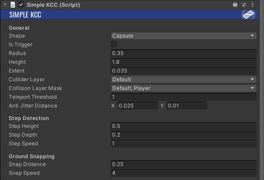 simple kcc settings