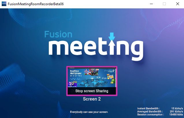 fusion meeting screensharing screen
