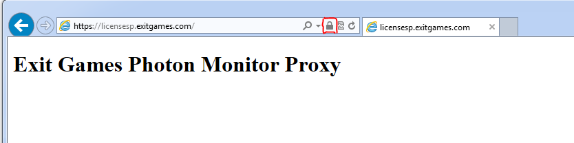 photon server: license monitor connectivity from internet explorer