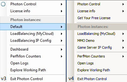photon control changes from v3 to v4