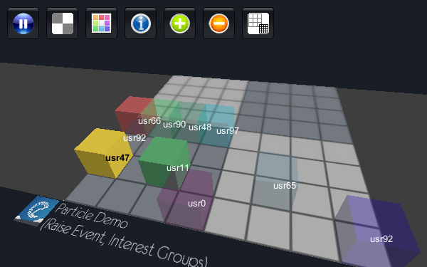 particle demo (unity3d sdk): room view screenshot