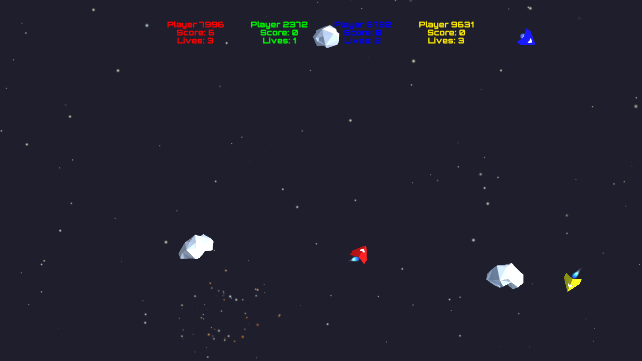 screenshot of the asteroids demo