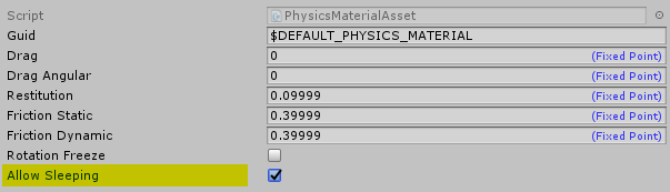 Default Physics Material