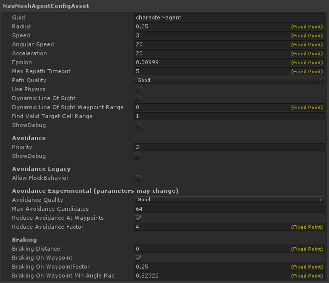 navmesh agent config