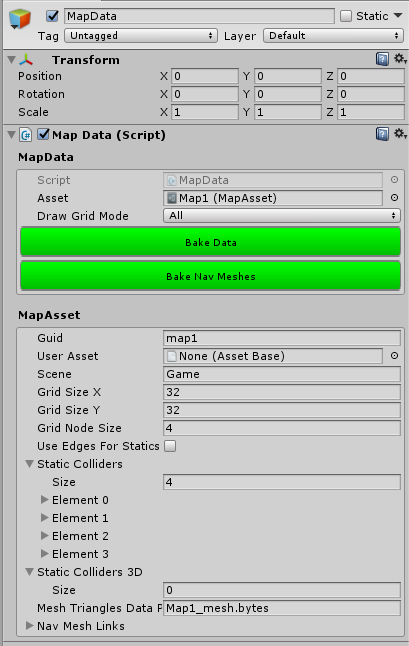 Baking the Map Saves the Scene Colliders as a Quantum Asset (Map)
