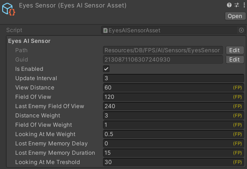 fps template eyes sensor