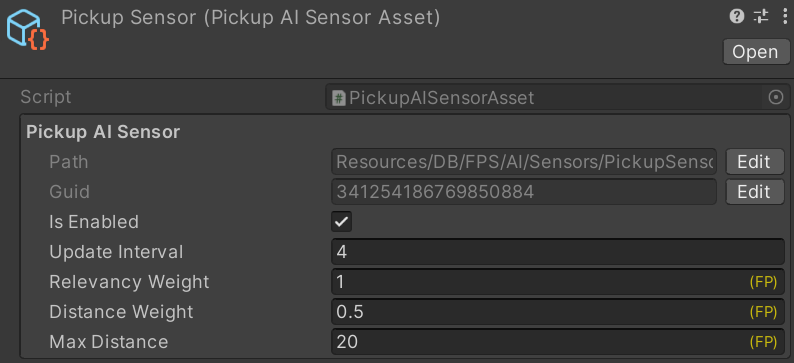 fps template pickup sensor