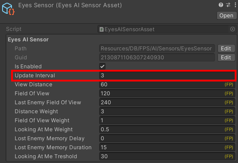 fps template sensoreyes optimization example