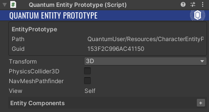 entity prototype script on an empty gameobjet
