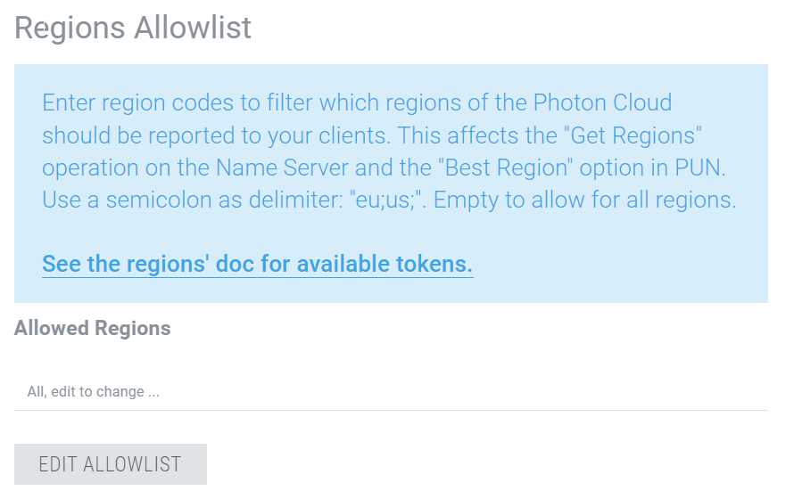 photon cloud: regions allowlist