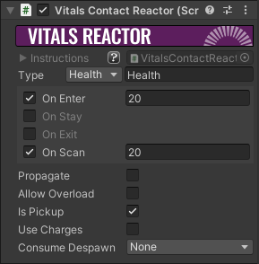 Vitals Contact Reactor Component