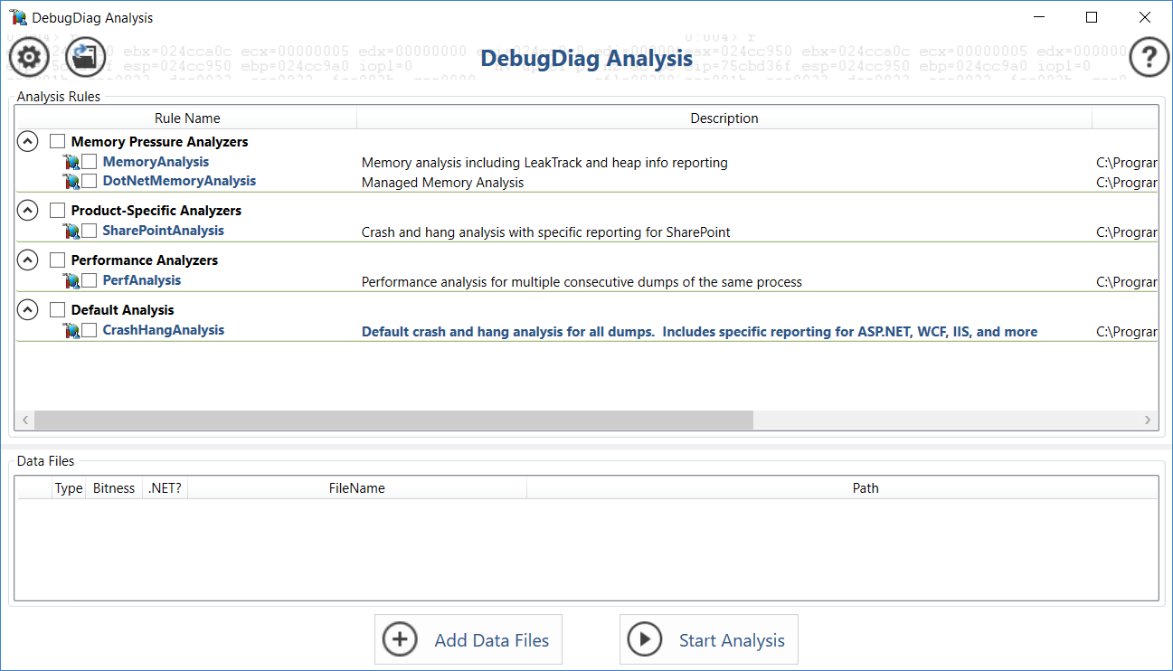 debug diag 2 analysis