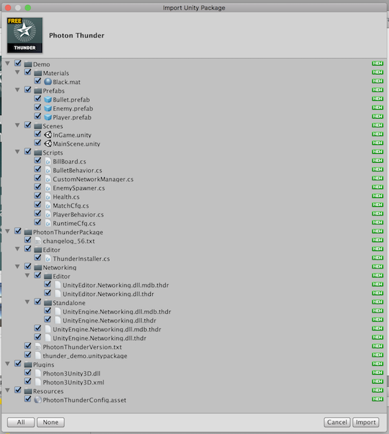 photon thunder import window