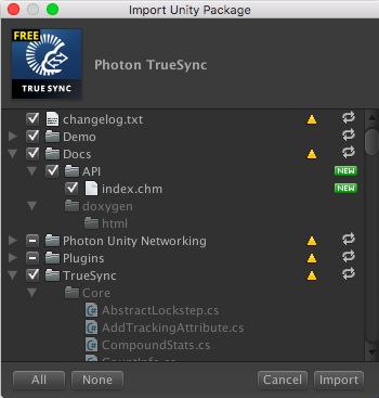 truesync import window