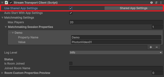 StreamTransportClient VoiceAppSettings