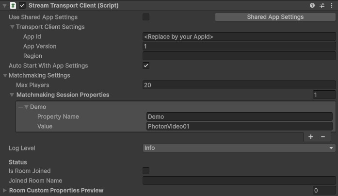 StreamTransportClient component