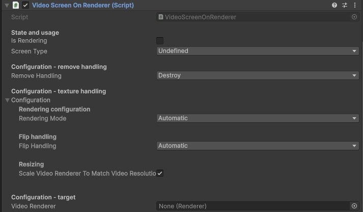 VideoScreenOnRenderer component