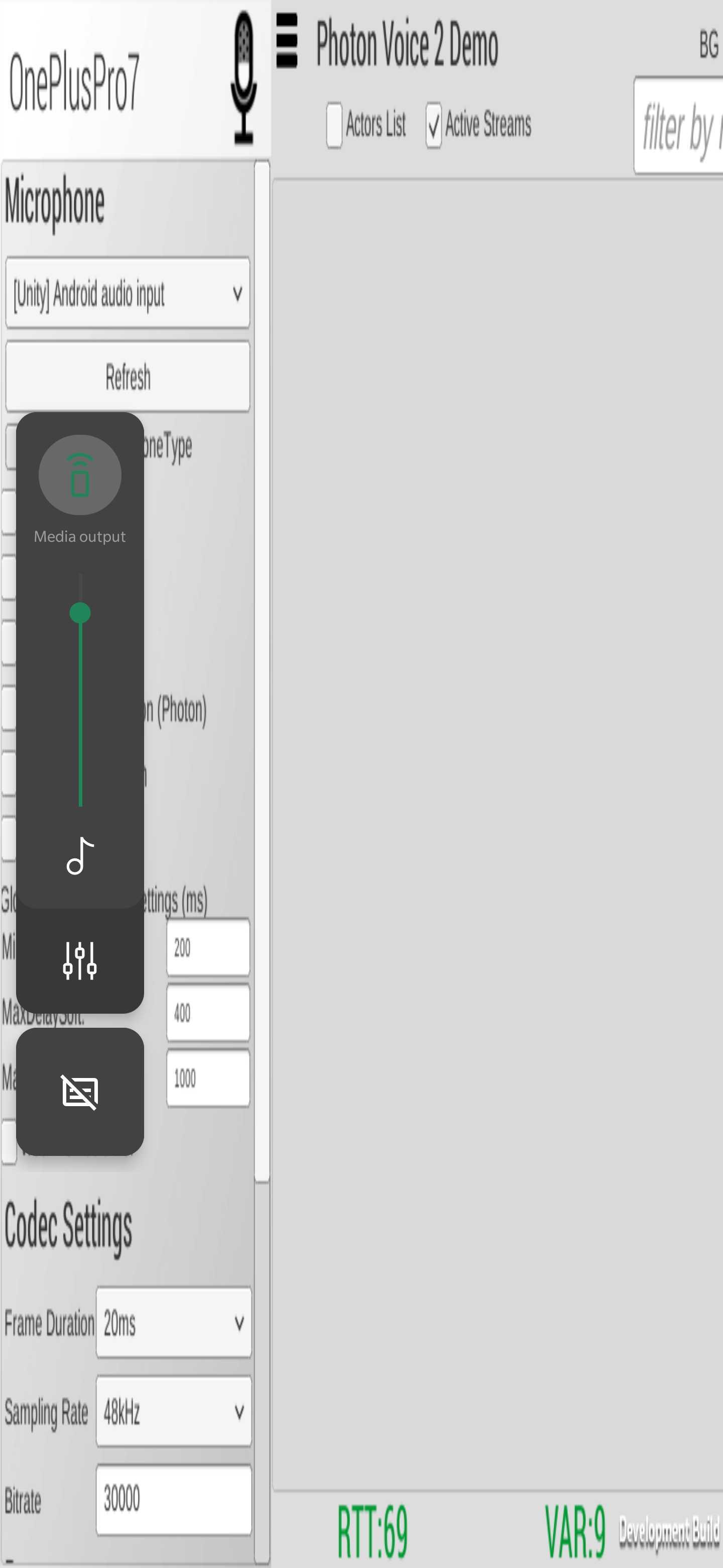 unity microphone type - media volume slider